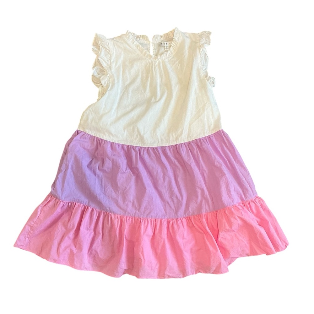 HYFVE White Lavender Pink Tiered Mini Dress - Picture 2 of 3